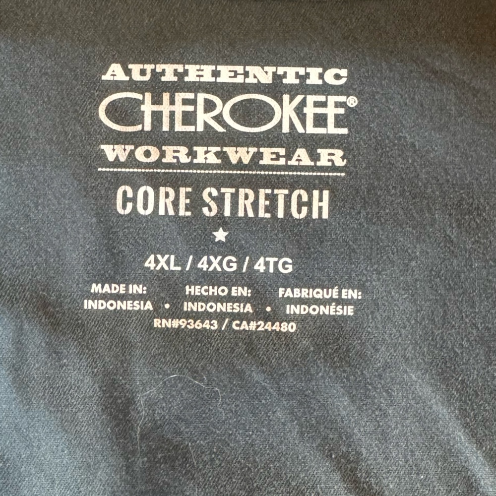 Cherokee Charcoal V-Neck Scrub Top - Picture 3 of 4